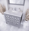 Mediterraneo - 36 - Grey Cabinet + White Carrara Marble Countertop