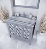 Mediterraneo - 36 - Grey Cabinet + White Stripes Marble Countertop