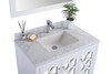 Mediterraneo - 36 - White Cabinet + White Carrara Marble Countertop