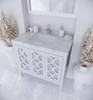 Mediterraneo - 36 - White Cabinet + White Carrara Marble Countertop
