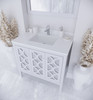 Mediterraneo - 36 - White Cabinet + White Quartz Countertop