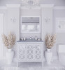 Mediterraneo - 36 - White Cabinet + White Stripes Marble Countertop