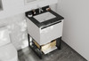 Alto 24 - White Cabinet + Black Wood Marble Countertop