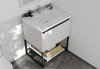 Alto 30 - White Cabinet + Matte White Viva Stone Solid Surface Countertop