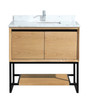 Alto 36 - California White Oak Cabinet + White Carrara Marble Countertop