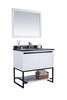 Alto 36 - White Cabinet + Black Wood Marble Countertop