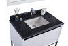 Alto 36 - White Cabinet + Black Wood Marble Countertop