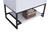 Alto 36 - White Cabinet + Black Wood Marble Countertop