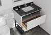Alto 36 - White Cabinet + Black Wood Marble Countertop