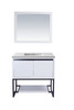 Alto 36 - White Cabinet + Matte White Viva Stone Solid Surface Countertop