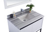 Alto 36 - White Cabinet + White Stripes Marble Countertop