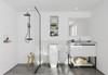 Alto 36 - White Cabinet + White Stripes Marble Countertop