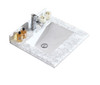 White Carrara Marble Countertop - 24" - Single Hole With Rectangular Sink