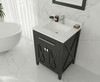 White Quartz Marble Countertop - 24" - Single Hole With Rectangular Sink
