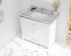 White Stripes Marble Countertop - 36" - Single Hole With Rectangular Sink