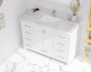 White Carrara Marble Countertop - 48" - Single Hole With Rectangular Sink