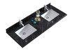 Black Wood Marble Countertop - 60" - Single Hole With Rectangular Sink