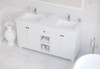 Viva Stone 60" Double Sink Matte White - Solid Surface Countertop