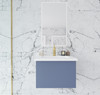 Vitri 24 - Nautical Blue Cabinet + Matte White Viva Stone Solid Surface Countertop
