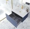 Vitri 30 - Nautical Blue Cabinet + Matte White Viva Stone Solid Surface Countertop