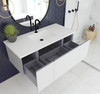 Vitri 48 - Cloud White Cabinet + Matte White Viva Stone Solid Surface Countertop