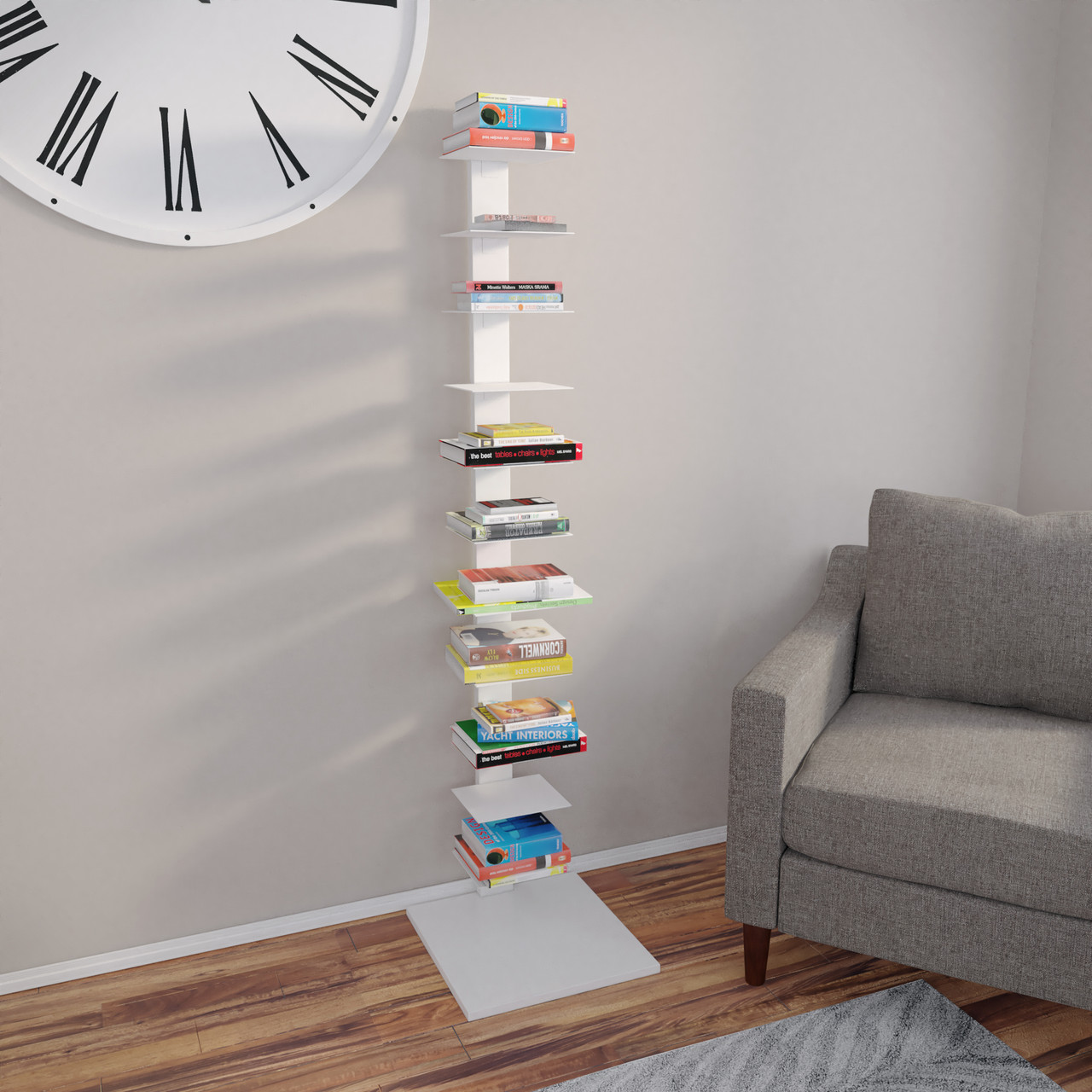 Southern Enterprises Spine Tower Shelf in Bright Cyan