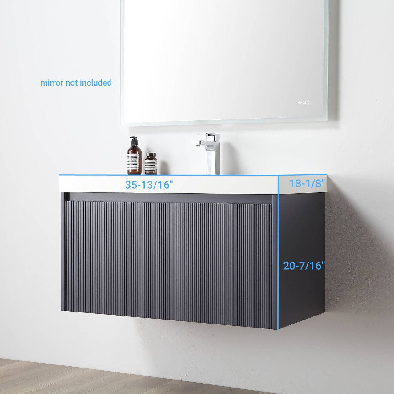 Blossom 36" Floating Bathroom Vanity With Sink - Night Blue in Single ...