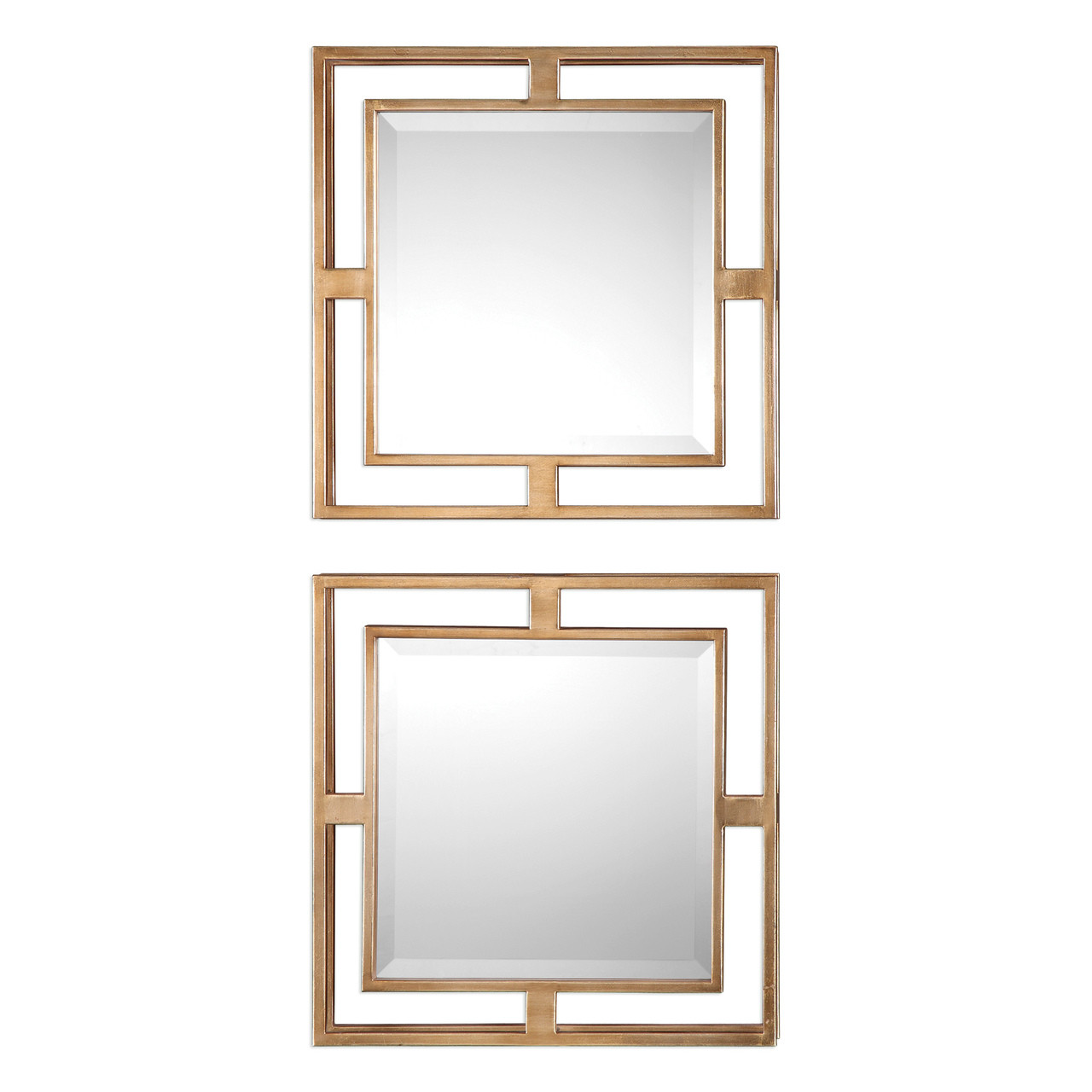 Uttermost Matty Contemporary MDF Wood Antiqued Square Mirrors