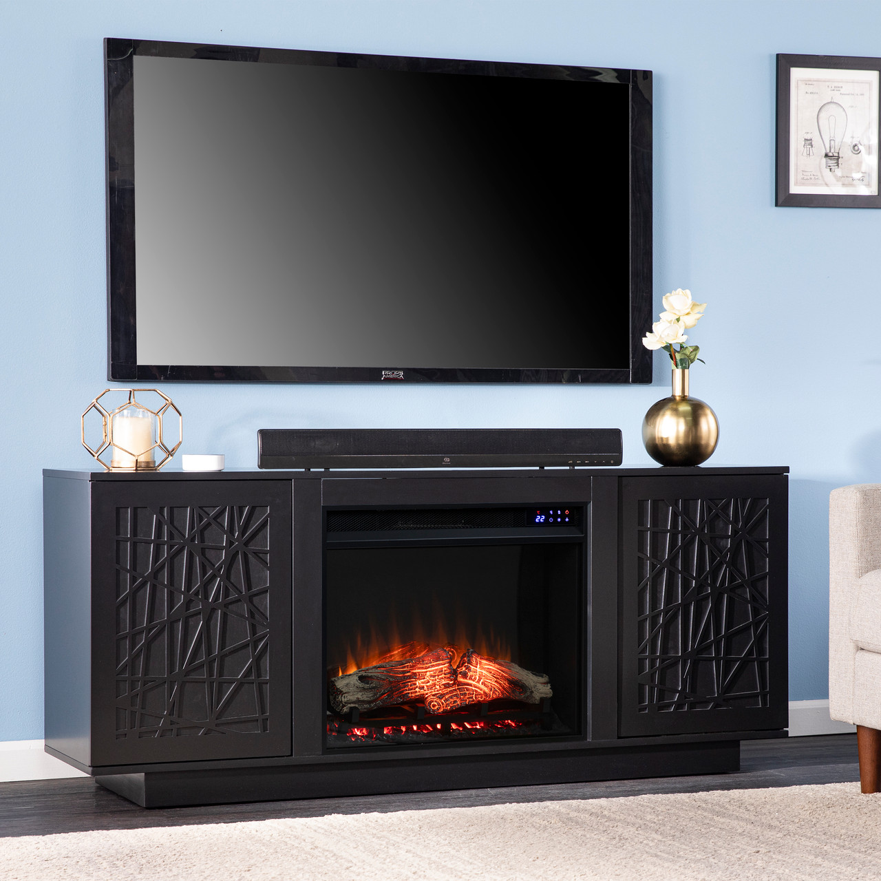 Southern Enterprises Delgrave Electric Media Fireplace