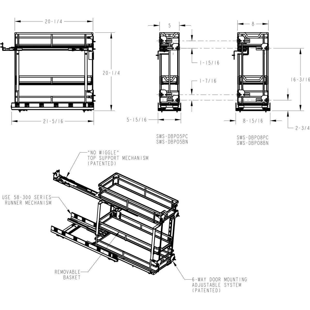 Hardware Resources 5 No Wiggle Soft-Close Under Drawer Base Pullout