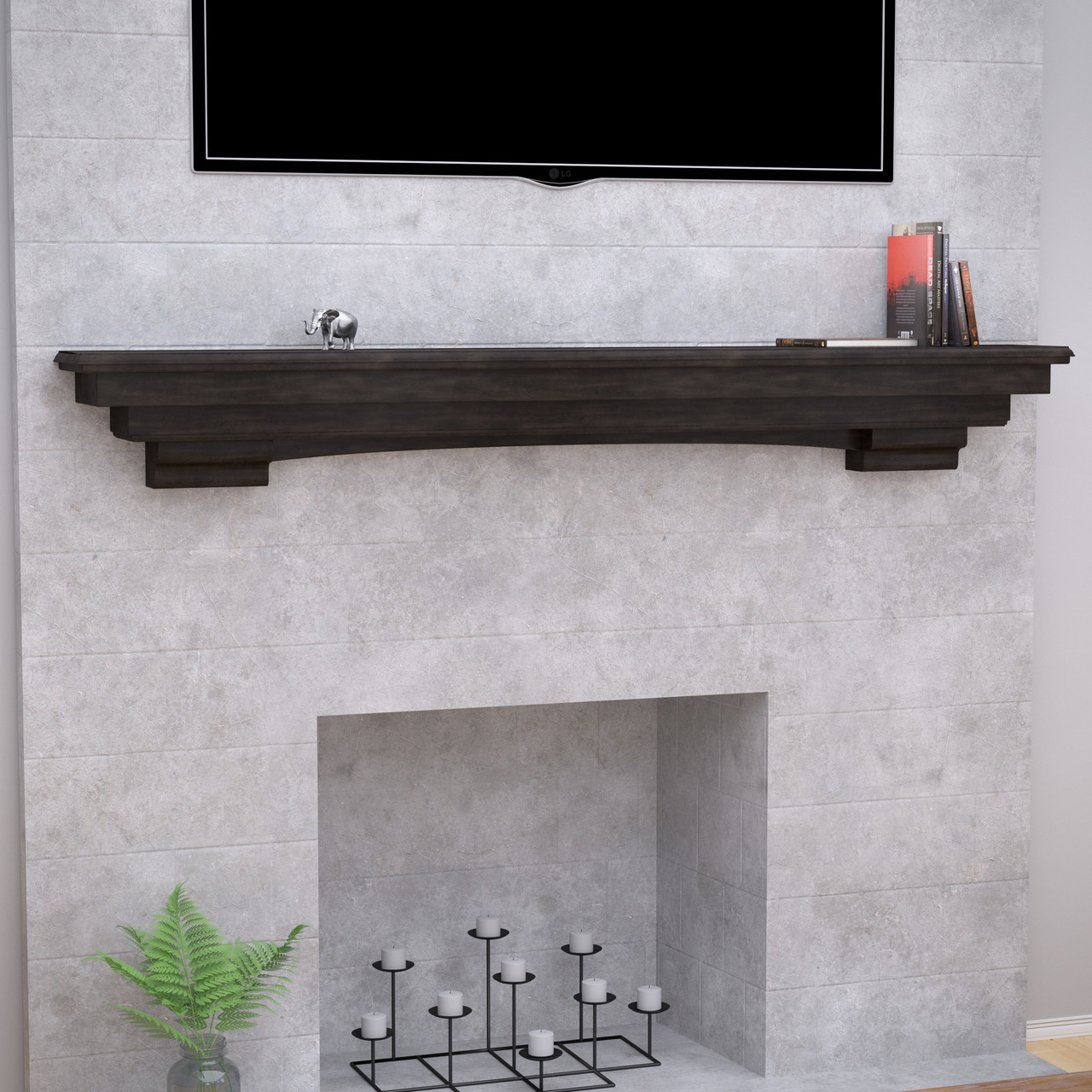 Southern Enterprises Alconbury Fireplace Mantel Shelf in Fireplace