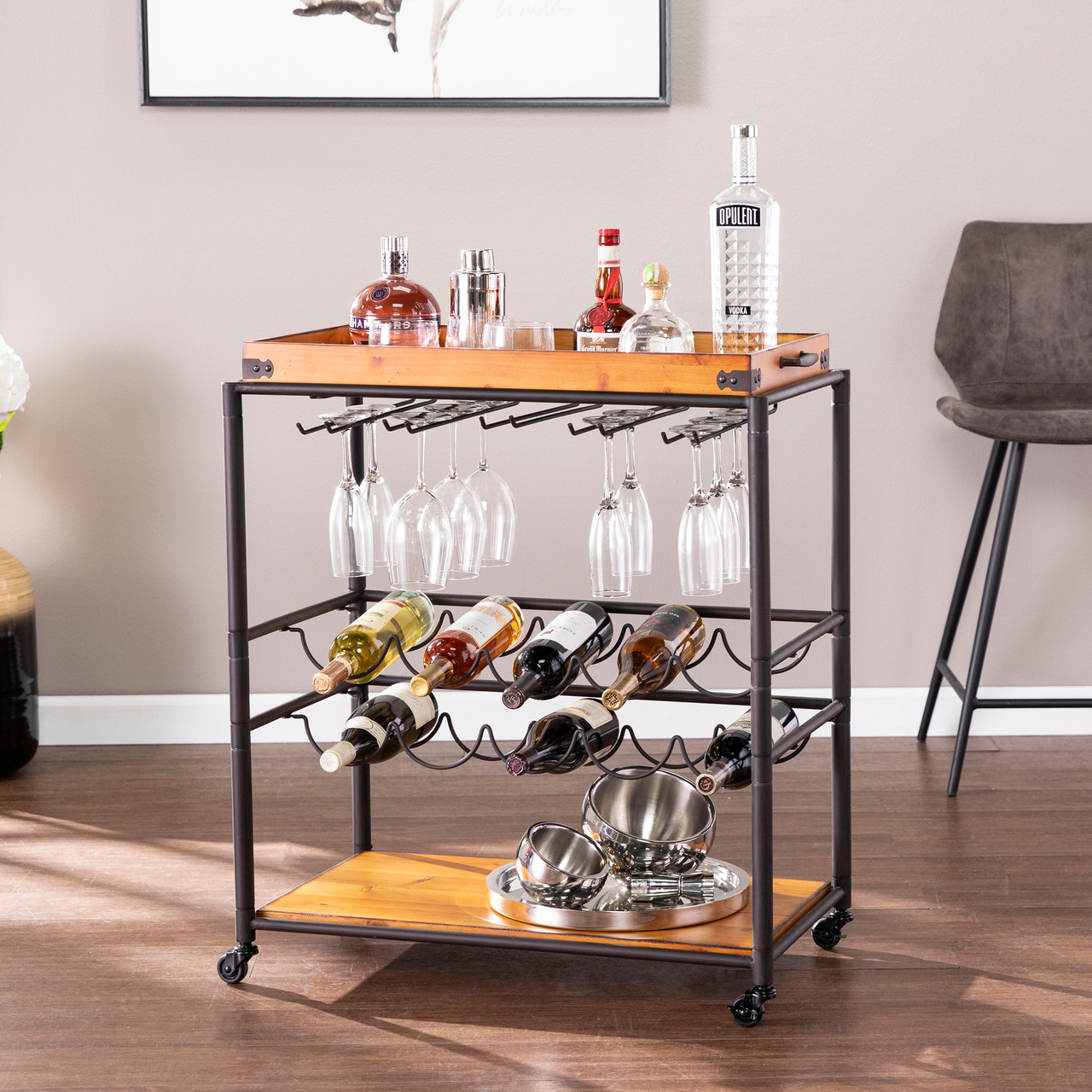 Southern Enterprises Mayson Bar Cart - Thumbnail 2