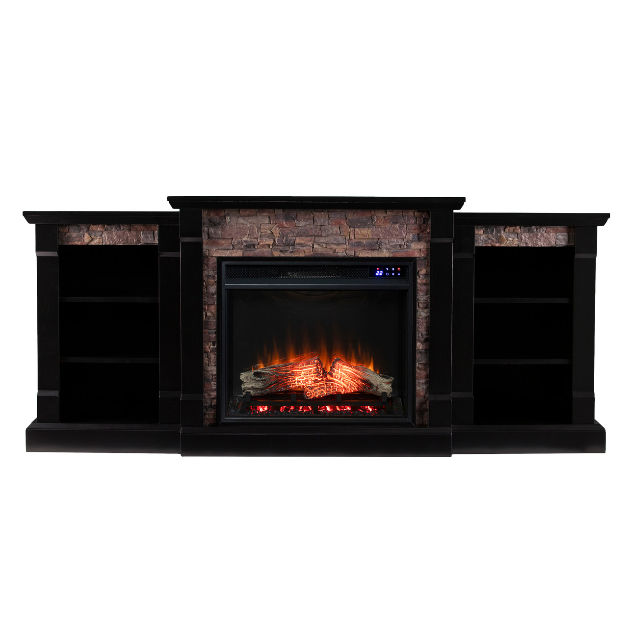 Southern Enterprises Gallatin Electric Fireplace with Bookcases - Thumbnail 3