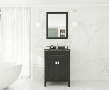 Wimbledon - 24 - Espresso Cabinet + Black Wood Marble Countertop