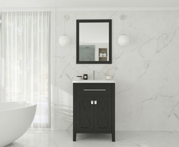 Wimbledon - 24 - Espresso Cabinet + White Carrara Marble Countertop