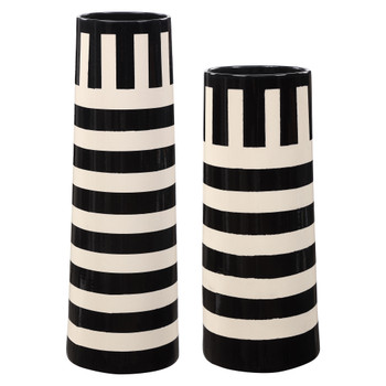 Uttermost Amhara Black & White Vases, S/2