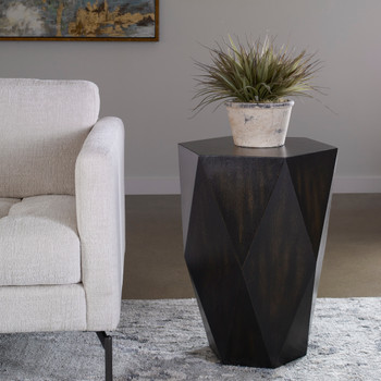 Uttermost Volker Black Wooden Side Table