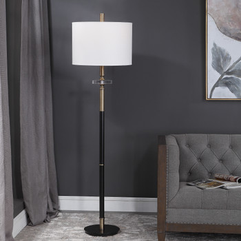 Uttermost Maud Aged Black Floor Lamp