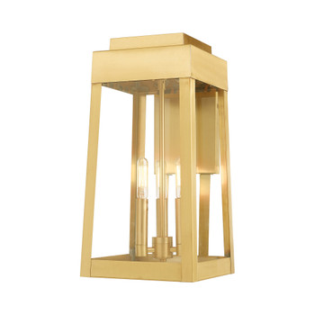 Livex Lighting 3 Lt Satin Brass Outdoor Wall Lantern - 20855-12