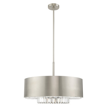 Livex Lighting 6 Lt Brushed Nickel Pendant Chandelier - 40020-91