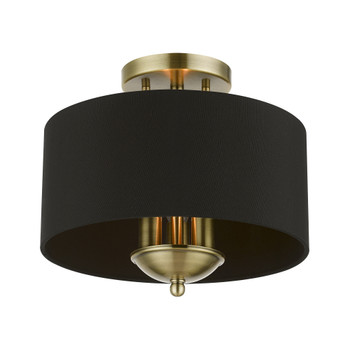 Livex Lighting 3 Light Antique Brass Semi-flush Mount - 40111-01