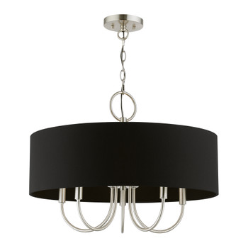 Livex Lighting 5 Light Brushed Nickel Pendant Chandelier - 40115-91