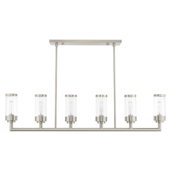 Livex Lighting 6 Lt Brushed Nickel Linear Chandelier - 40476-91