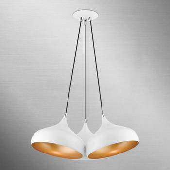 Livex Lighting 3 Light Shiny White Cluster Pendant - 41053-69