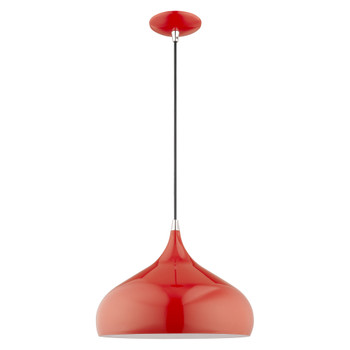 Livex Lighting 1 Lt Shiny Red Mini Pendant - 41173-72