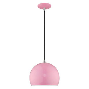 Livex Lighting 1 Lt Shiny Pink Mini Pendant - 41181-79