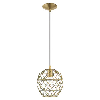 Livex Lighting 1 Lt Antique Brass Mini Pendant - 41326-01