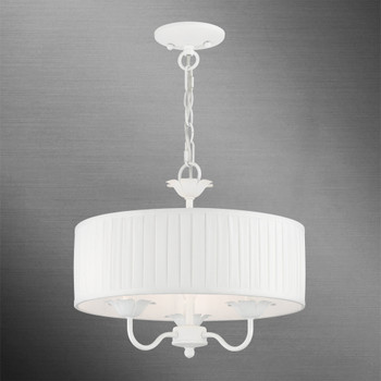 Livex Lighting 3 Light White Pendant Chandelier - 41773-03