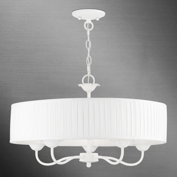 Livex Lighting 5 Light White Pendant Chandelier - 41775-03