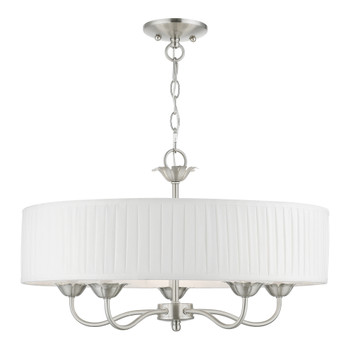 Livex Lighting 5 Light Brushed Nickel Pendant Chandelier - 41775-91